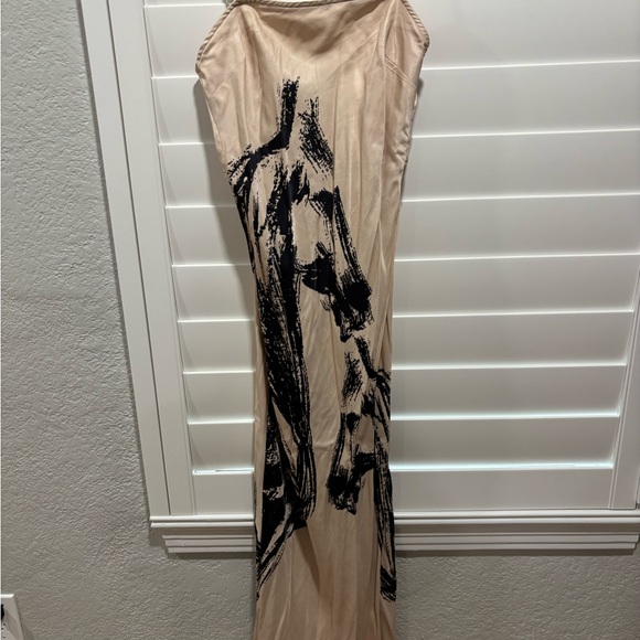 Anthropologie Strapless Cream Dress with Navy Horse Motif - Picture 2 of 2